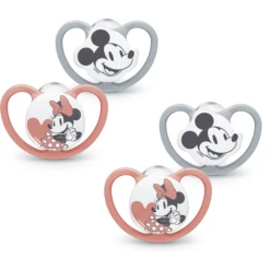 NUK Fopspeen Space Disney "Mickey" 18-36 Maanden, 4 St. In Grijs/rood -Kleintje Luxe nuk fopspeen space disney mickey 18 36 maanden 4 st in grijs rood a329571 3