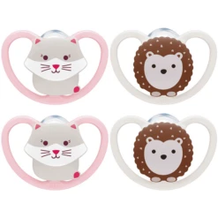 NUK Fopspeen Space Maat 1 Siliconenkat/hekje 4 Stuks