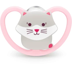 NUK Fopspeen Space Maat 1 Siliconenkat/hekje 4 Stuks -Kleintje Luxe nuk fopspeen space maat 1 siliconenkat hekje 4 stuks a305714 3