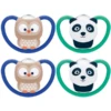 NUK Fopspeen Space Maat 2 Siliconen Uil/panda 4 Stuks