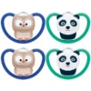 NUK Fopspeen Space Maat 3 Siliconen Uil/panda 4 Stuks