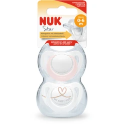 NUK Fopspeen Ster, Maat 1 In Roze/wit -Kleintje Luxe nuk fopspeen ster maat 1 in roze wit a349862 2