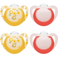 NUK Fopspeen Ster, Maat 2 In Geel/rood