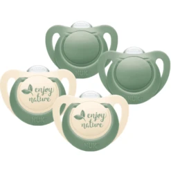 NUK Fopspeen Voor Nature Silicone 0-6 Maanden, Groen In Een Set Van