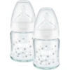 NUK Glazen Fles First Choice ⁺ Vanaf De Geboorte 120 Ml, Temperatuur Control In Een Dubbele Verpakking Wit