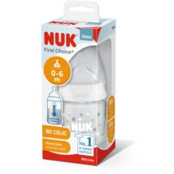NUK Glazen Fles First Choice ⁺ Vanaf De Geboorte 120 Ml, Temperatuur Control In Een Dubbele Verpakking Wit -Kleintje Luxe nuk glazen fles first choice vanaf de geboorte 120 ml temperatuur control in een dubbele verpakking wit a329550 2