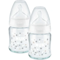 NUK Glazen Fles First Choice ⁺ Vanaf De Geboorte 120 Ml, Temperatuur Control In Een Dubbele Verpakking Wit -Kleintje Luxe nuk glazen fles first choice vanaf de geboorte 120 ml temperatuur control in een dubbele verpakking wit a329550 3