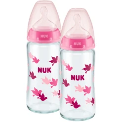 NUK Glazen Fles First Choice ⁺ Vanaf De Geboorte 240 Ml, Temperatuur Control In Een Dubbele Verpakking Roze -Kleintje Luxe nuk glazen fles first choice vanaf de geboorte 240 ml temperatuur control in een dubbele verpakking roze a329555 2