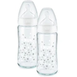 NUK Glazen Fles First Choice ⁺ Vanaf De Geboorte 240 Ml, Temperatuur Control In Een Dubbele Verpakking Wit -Kleintje Luxe nuk glazen fles first choice vanaf de geboorte 240 ml temperatuur control in een dubbele verpakking wit a329552 3