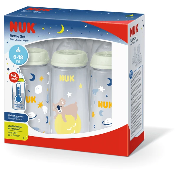 NUK Set Van 3 Flessen First Choice ⁺ Night 300 Ml Koala/geel 5 NUK Set Van 3 Flessen First Choice ⁺ Night 300 Ml Koala/geel - Afbeelding 5