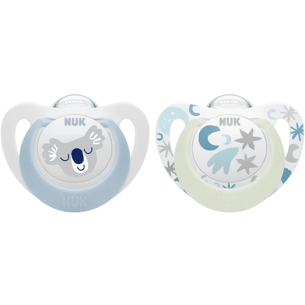 NUK Soother Star Day & Night , Maat 1 In Blauw/lichtblauw 2 NUK Soother Star Day & Night , Maat 1 In Blauw/lichtblauw - Afbeelding 2