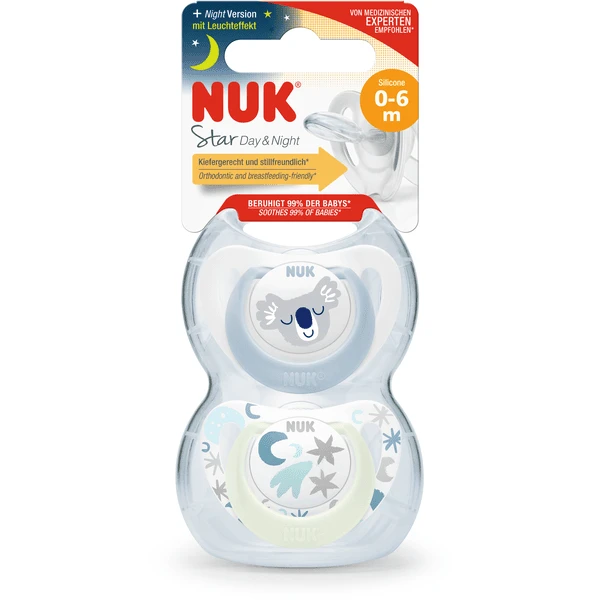 NUK Soother Star Day & Night , Maat 1 In Blauw/lichtblauw 3 NUK Soother Star Day & Night , Maat 1 In Blauw/lichtblauw - Afbeelding 3