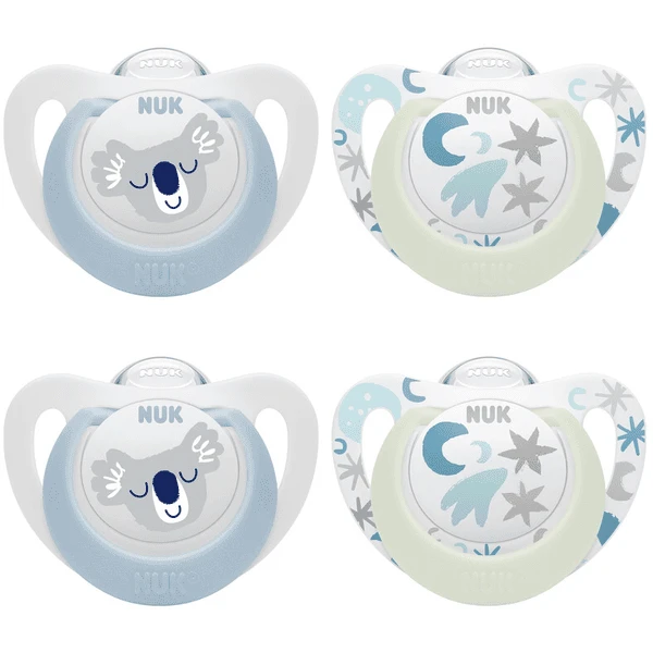 NUK Soother Star Day & Night , Maat 1 In Blauw/lichtblauw 1 NUK Soother Star Day & Night , Maat 1 In Blauw/lichtblauw