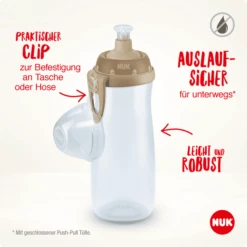 NUK Sportbeker "Minnie" Met Soft-push-pull Schenktuit Van Silicone Met Clip, 450 Ml In Grijs -Kleintje Luxe nuk sportbeker minnie met soft push pull schenktuit van silicone met clip 450 ml in grijs a329390 1