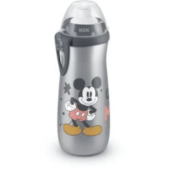 NUK Sportbeker "Minnie" Met Soft-push-pull Schenktuit Van Silicone Met Clip, 450 Ml In Grijs -Kleintje Luxe nuk sportbeker minnie met soft push pull schenktuit van silicone met clip 450 ml in grijs a329390 3