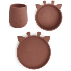 Nuuroo Judi Giraffe 3-delige Serviesset, Mahonie