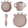 Nuuroo Lykke Giraffe 4-delige Serviesset, Houtrose