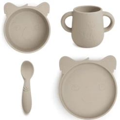 Nuuroo Servies Lykke Koala 4-delig, Cobble Stone -Kleintje Luxe nuuroo servies lykke koala 4 delig cobble stone a364134 1
