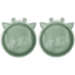 Nuuroo Siliconen Kom Alex Giraffe 2 Stuks, Light Green Mix