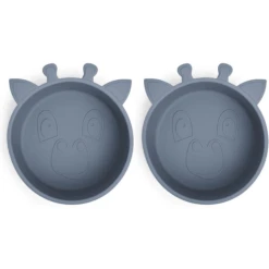 Nuuroo Siliconen Kommetje Alex Giraffe 2 Stuks, Bering Zee