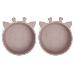 Nuuroo Siliconen Kommetje Alex Giraffe 2 Stuks, Houtrose -Kleintje Luxe nuuroo siliconen kommetje alex giraffe 2 stuks houtrose a363222 3