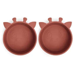 Nuuroo Siliconen Kommetje Alex Giraffe 2 Stuks, Mahonie -Kleintje Luxe nuuroo siliconen kommetje alex giraffe 2 stuks mahonie a363220 3