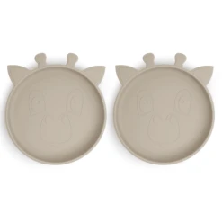 Nuuroo Siliconenbord Akila Giraffe 2 Stuks, Cobble Stone -Kleintje Luxe nuuroo siliconenbord akila giraffe 2 stuks cobble stone a363186 2