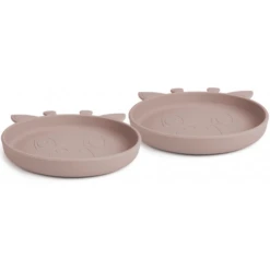 Nuuroo Siliconenbord Akila Giraffe 2 Stuks, Houtrose -Kleintje Luxe nuuroo siliconenbord akila giraffe 2 stuks houtrose a363190 2