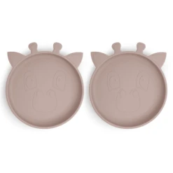 Nuuroo Siliconenbord Akila Giraffe 2 Stuks, Houtrose -Kleintje Luxe nuuroo siliconenbord akila giraffe 2 stuks houtrose a363190 3
