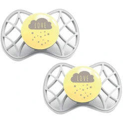 Nuvita Soother OrtodonticSucker Air. 55 Cool! Glow Met Stericover 6m+, Design Suiker Cookie , 2 Stuks