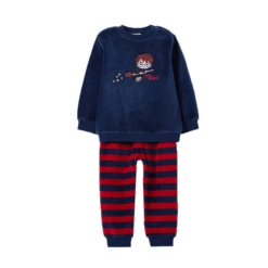 OVS Pyjama Velours Twi Light Blauw -Kleintje Luxe ovs pyjama velours twi light blauw a327847 2