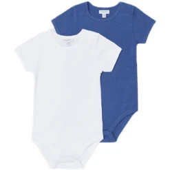 OVS Rompertje Met Korte Mouwen 2-pack Colony Blue -Kleintje Luxe ovs rompertje met korte mouwen 2 pack colony blue a343926 2