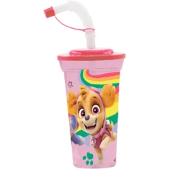 P:os Drinkbeker Paw Patrol Met Rietje 500 Ml, Roze