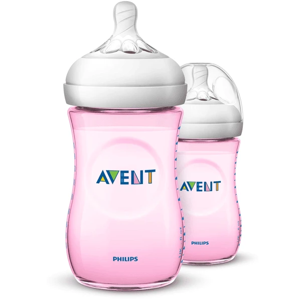 Philips Avent Natural-babyflex 2.0 SCF034/27 260ml Roze 2 Stuks 1 Philips Avent Natural-babyflex 2.0 SCF034/27 260ml Roze 2 Stuks