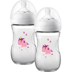 Philips Avent Natural Fles SCF070/25, 260ml, 2 Stuks, Unicorn -Kleintje Luxe philips avent natural fles scf070 25 260ml 2 stuks unicorn a317478 2