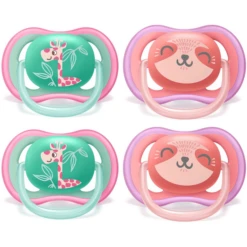 Philips Avent Speen Ultra Air SCF349/12 Vanaf 18 Maanden 4 Stuks Giraf / Wasbeer