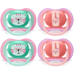 Philips Avent Speen Ultra Air SCF349/15 Vanaf 18 Maanden 4 Stuks Tijger / Lama
