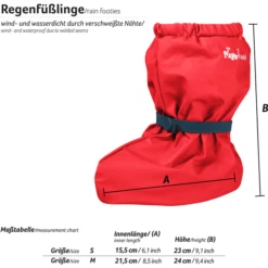 Playshoes Regen Footies Met Fleece Voering Rood -Kleintje Luxe playshoes regen footies met fleece voering rood a318461 2
