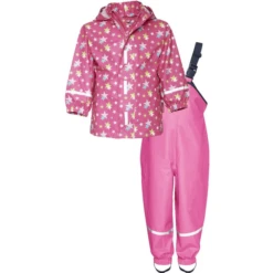 Playshoes Regen Set Sterren Roze -Kleintje Luxe playshoes regen set sterren roze a279729 2