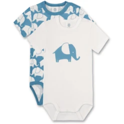 Sanetta Body Elephant Twin Pack Uit White /blue -Kleintje Luxe sanetta body elephant twin pack uit white blue a372264 3