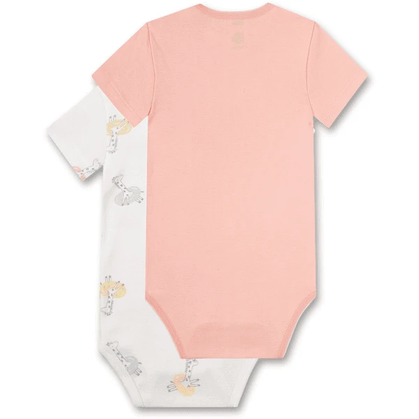 Sanetta Bodysuit Twin Pack Giraffe Off White /pink 4 Sanetta Bodysuit Twin Pack Giraffe Off White /pink - Afbeelding 4