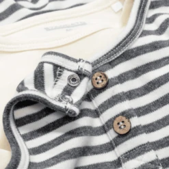 Staccato Romper+shirt Grafiet Gemêleerd Gestreept -Kleintje Luxe staccato rompershirt grafiet gemeleerd gestreept a368389 2