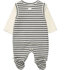 Staccato Romper+shirt Grafiet Gemêleerd Gestreept -Kleintje Luxe staccato rompershirt grafiet gemeleerd gestreept a368389 4