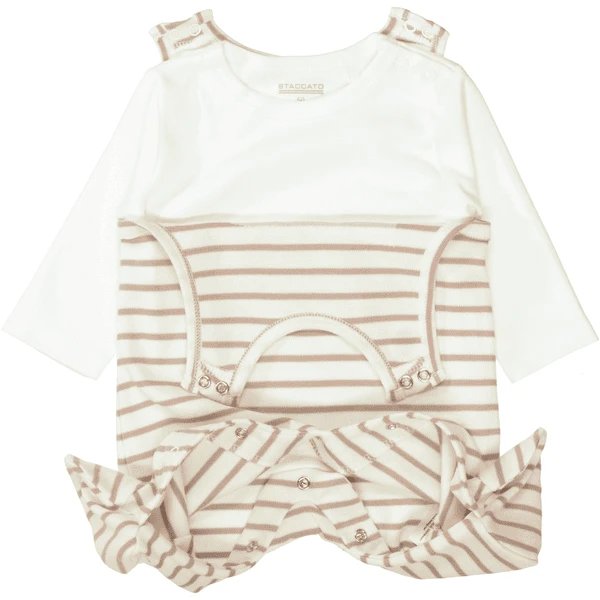 Staccato Romper+shirt Warm White Gestreept 2 Staccato Romper+shirt Warm White Gestreept - Afbeelding 2