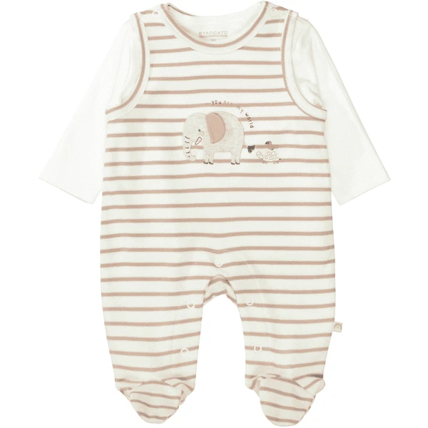 Staccato Romper+shirt Warm White Gestreept 4 Staccato Romper+shirt Warm White Gestreept - Afbeelding 4