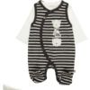 STACCATO Romper+shirt Zacht Antraciet Gestreept