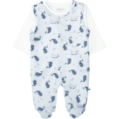 STACCATO Romper+shirt Zeeblauw Gedessineerd