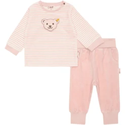 Steiff Baby Sweat Set Silver Roze -Kleintje Luxe steiff baby sweat set silver roze a375794 2