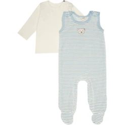 Steiff Rompertje Stripes Celestail Blauw -Kleintje Luxe steiff rompertje stripes celestail blauw a375401 2
