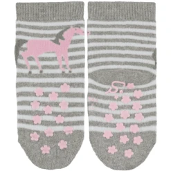 Sterntaler ABS Sokken Dubbelpak Paard/aardbei Lichtgrijs -Kleintje Luxe sterntaler abs sokken dubbelpak paard aardbei lichtgrijs a409140 4